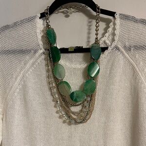 Elegant Green and Moon Crystal  Necklace
